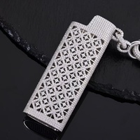 Étui à briquet Iced Out en argent sterling 925 avec moissanite VVS, passe le testeur de diamant, style Hip Hop, bijoux pour hommes rappeurs
