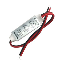 Gradateur Led 6A Mini 3 Touches 12V 72W 24V 144W Gradateur pour Éclairage Led Couleur Unique DC Rouge-noir 2Pin Fil Gradateur
