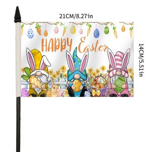 Drapeau à thème de Pâques 14x21cm avec base pour la décoration de table ou de bureau Impression numérique - Product Image 2