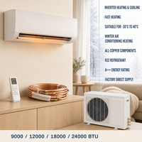 Climatiseur split OEM à réfrigérant R32, unité AC à inverter 12000 18000 24000 BTU, fonction de chauffage hivernal pour usage résidentiel