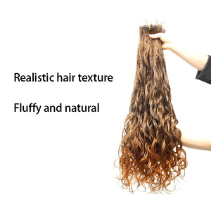 Extensión de cabello hecha a mano de alta calidad, máquina de fibra de alta temperatura, doble trama, libre de enredos, cabello sintético suave y liso - Product Image 5