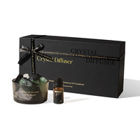 Diffuseur d'huiles essentielles en pierre de cristal multicolore Arovi - Parfum premium - Rafraîchisseur d'air - Écologique - Parfum d'intérieur - Guérison énergétique
