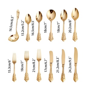 Royal <strong>Home</strong> Luxury 24k Gold Plated <strong>Cutlery</strong> for Hotel Restaurant, Retro Vintage Rose Gold <strong>Cutlery</strong>, Wedding Flatware