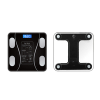 Báscula Digital Inteligente de Vidrio Templado con Capacidad de 180 kg, Báscula Digital Familiar para Baño con Esquinas Redondeadas