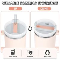 Gobelet isotherme 40oz 30oz avec poignée, en acier inoxydable à double paroi, pour sublimation, avec paille et couvercle, tasse à café
