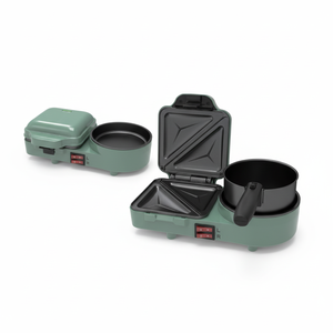 Éxito de Ventas 2026, Plancha 3 en 1 con Placas Antiadherentes para una Fácil Limpieza, Fabricante Directo, Plancha para Sándwiches y Waffles con Calentamiento Independiente - Product Image 5