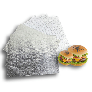 Nhôm Pre cắt tấm với mỡ bằng chứng cho Burger gói và tùy chỉnh cách điện lá giấy <span class=keywords><strong>Sheets</strong></span> đối với thực phẩm đóng gói - Product Image 1