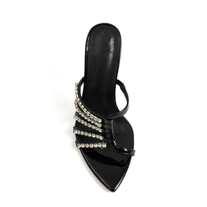 Summer Slingback <strong>Slipper</strong> Pointed Toe Stiletto Heel Upper <strong>Diamante</strong> Straps Shoes - Product Image 4