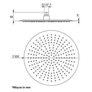 Pomme de douche ronde en acier inoxydable noir DM 200 Bandeau de bain - Product Image 4