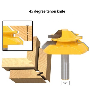 Alat tukang kayu 45 derajat 1/4 1/2 8 Shank miter alat pemotong tanggam kayu pemotong penggilingan <span class=keywords><strong>Router</strong></span> <span class=keywords><strong>bit</strong></span> - Product Image 2