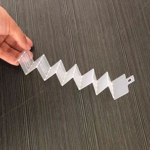 Display Hanging <b>Strips</b> for Supermarkets Made of <b>Plastic</b> PP Transparent Double-sided with 6 Hooks Length 38.5cm - Product Image 2