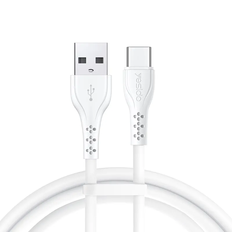 Yesido cabo de carregamento rápido, cabo de 1m, 2m, pvc, carregamento rápido, 18w, 20w, 3a, usb para tipo c, fio do cabo de carregamento para samsung