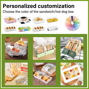 Scatola di Carta Premium per Sandwich con <span class=keywords><strong>Logo</strong></span> Personalizzato, <span class=keywords><strong>Mini</strong></span> Scatola di Carta per Sandwich Ideale per Eventi Sportivi e Asporto - Product Image 2