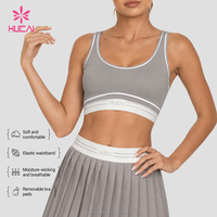 Soutien-gorge de sport en nylon personnalisé, couleurs contrastées, dos en U doux, à rayures, pour yoga et fitness, soutien-gorge de sport à fort impact pour femmes, idéal pour le tennis