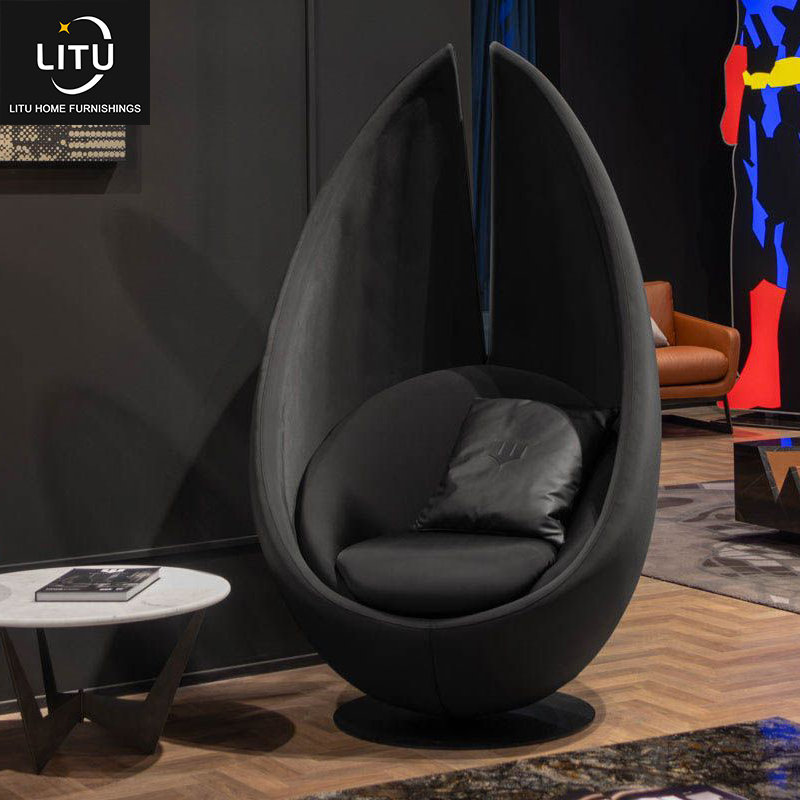 Order Online Egg Chair Brown Leather Modern Simple Design