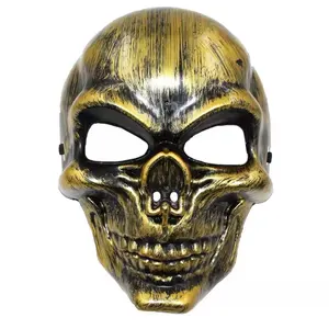 Máscara de seda de Halloween personalizada de fábrica, Cosplay de cara completa, Grimface, cristal de terror colgante, luces LED de miedo, fiesta con forma de fantasma impresa