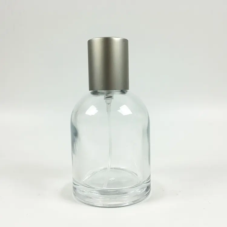 Tappo opaco 30ml 50ml 100ml bottiglie di vetro di profumo vuote bottiglia di profumo riutilizzabile trasparente rotonda bottiglia di profumo spray da 50ml con scatola