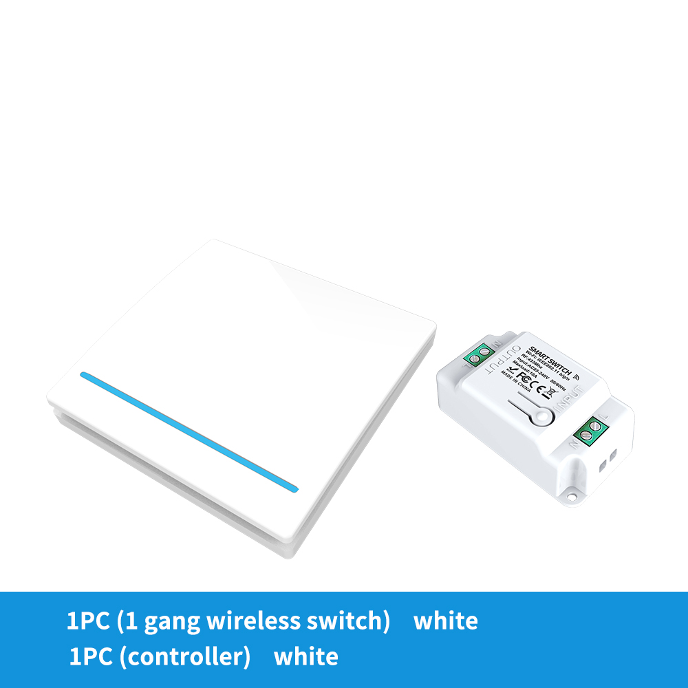 Blanco 1 x interruptor unipolar + 1 x controlador