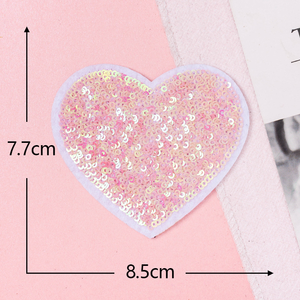 Bán Buôn Nhỏ Pvc <span class=keywords><strong>Sequin</strong></span> Sắt Trên Các Bản Vá Lỗi Cho Phụ Nữ Của Quần Áo Trang Trí Denim Vải Trái Tim <span class=keywords><strong>Sequin</strong></span> Các Bản Vá Lỗi Cho Mũ Ba Lô - Product Image 4