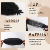 Cheveux Afro Torsadés Élastiques en Gros de 24 Pouces, Lots de 3 Tresses Marley pour Fausses Locs