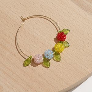 กิ๊บติดผมทำมือสไตล์โมริ โมยามิยะ สีเขียว <span class=keywords><strong>ใบ</strong></span>ไม้ ผลไม้ ดอกไม้ ประดับด้วยหินธรรมชาติ - Product Image 3