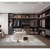 Dressing Moderne de Luxe avec Miroir et Rangement Double pour Vêtements