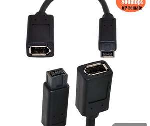 1pc Câble IEEE 1394 6 broches femelle vers 1394b 9 broches mâle <span class=keywords><strong>Firewire</strong></span> 400 à 800 Adaptateur - Product Image 4