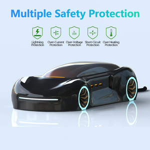 Tira de alimentación para coche deportivo, cable de extensión de 3,5 M, 4 salidas americanas, USB 3, 1 tipo C, estación de carga PD, decoración del hogar con luz nocturna - Product Image 5