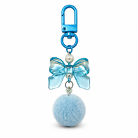 Porte-clés coloré en acrylique avec nœud, breloques en fausse fourrure de lapin, pendentif de sac, sangle de téléphone, cadeaux pour filles, étudiantes, amis, couples, enfants