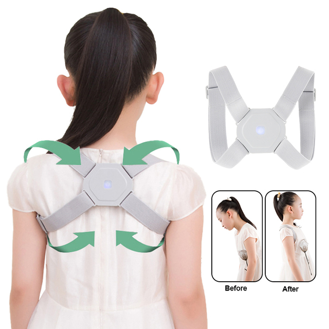 Children Kid Electronic Orthosis Trainer Sensor Vibration Smart Posture Corrector