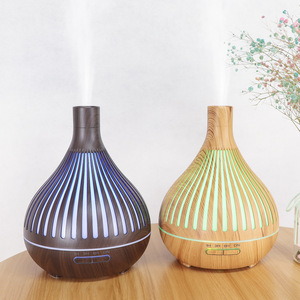 Diffuseur d'arômes à grain de bois 400 ml, humidificateur ultrasonique avec lumière LED pour la maison, le bureau, cadeau - Product Image 5