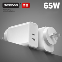 Adaptateur mural USB portable SENGOG 65W/45W GAN A+C USB-C à charge rapide avec protection OTP, prises EU/UK/KR, OEM