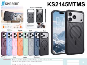 Funda Magnética Translúcida Mate con Textura de Rayas TPU+PC para iPhone 18 17 16 15 Pro Max, Protección de Lente a Prueba de Golpes - Product Image 1