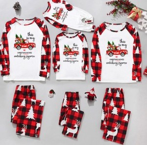 Vêtements de maison parent-<span class=keywords><strong>enfant</strong></span> de Noël par sublimation personnalisée avec impression au point de grille pyjamas de Noël pour la famille des enfants - Product Image 3