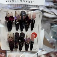 Uñas Postizas de Color Sólido, Diseño Aleatorio, 10 Piezas/Juego, Uñas Postizas Cortas Cuadradas
