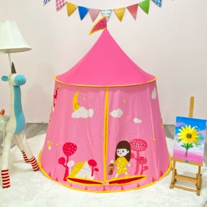 Carpa de juegos infantil para interiores, amarilla, de poliéster, fácil de montar, casa de juegos para niños y niñas - Product Image 2