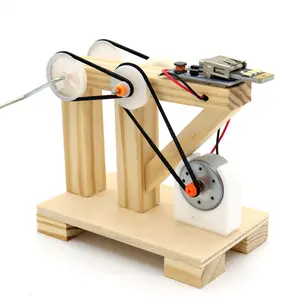 Wooden Science Experiment Model Kit Hand-operated Generator STEM Educational Building Project for Kids