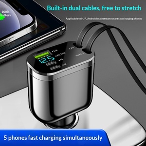 <span class=keywords><strong>Cargador</strong></span> de Coche con Puertos USB-A/Tipo-C, Encendedor de Cigarrillos Telescópico Plegable, Carga Rápida, Pantalla Digital y Cable Plegable - Product Image 5