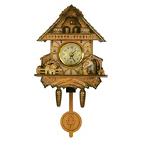 Nouvelle conception, vente en gros en ligne, horloge murale en bois de style vintage de la Forêt-Noire allemande, horloge à coucou de style antique, fonctionne à piles