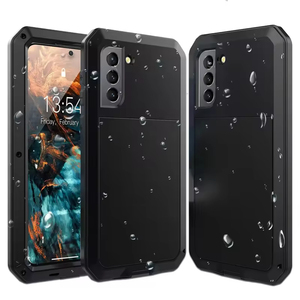 Antichoc Heavy Duty Protection Doom Armor Cover Verre Trempé Métal Aluminium Téléphone Cas <span class=keywords><strong>pour</strong></span> Samsung S21 - Product Image 2