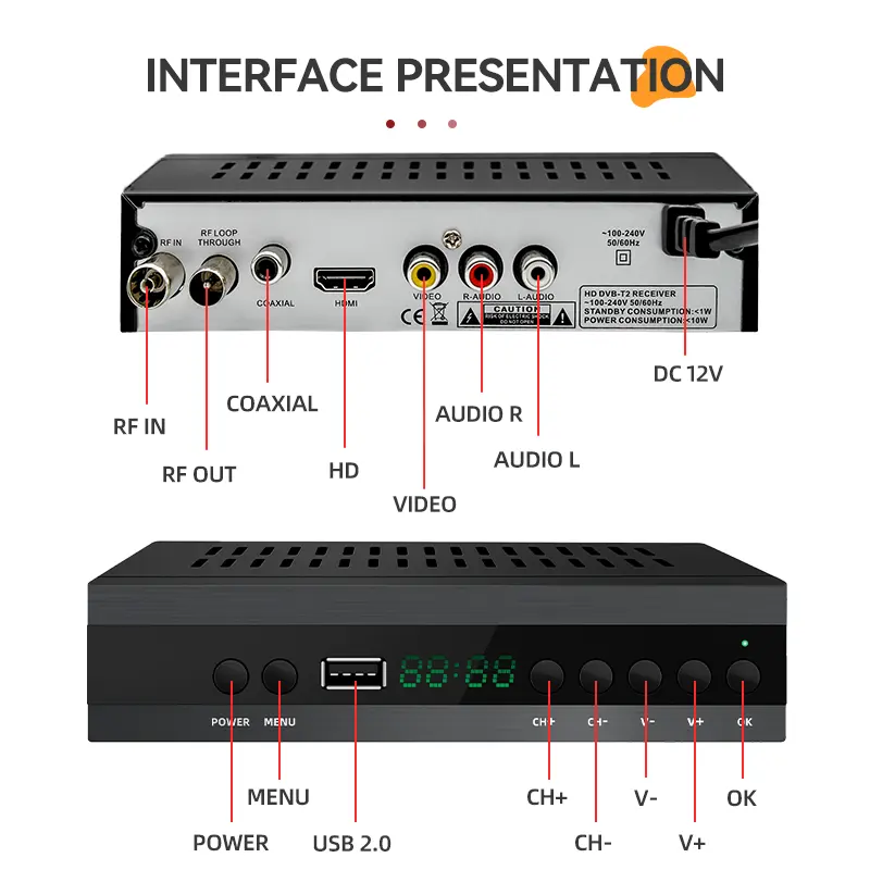 공장 도매가 디코더 DVB T2 TV 수신기 7 일 epg PVR 플레이 온라인 비디오 미디어 플레이어 셋톱 박스 fta 디코더