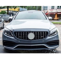 Kit de Carrocería para Benz Clase C W205 2016-2020, Parachoques Delanteros y Traseros, Faldones Laterales, Alerón Trasero, con Luces Antiniebla