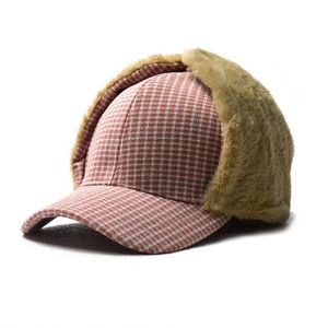 Gorro de Piel Sintética con Orejeras a Cuadros, Personalizado con Logotipo, Gorra de Béisbol Unisex de 6 Paneles, Bordado 3D, Cálido para Invierno - Product Image 2
