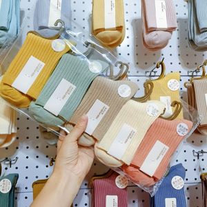 Zhuji Women's Mid Calf Socks Double Needle Polyester Warm Thermo Solid Color Stripes Casual Autumn Winter 18-40 Years - Product Image 1