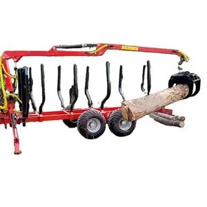 Ce EPA rừng log Trailer với Crane cho máy kéo với vật lộn ATV log Trailer rừng ATV log Trailer với Crane