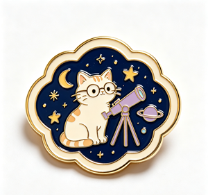 Pin de Solapa de Gato Esmaltado 3D de Aleación de Zinc, Insignia de Recuerdo con Temática Espacial para Accesorios de Ropa - Product Image 3