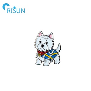 Fabrication d'épingle pour chien en émail personnalisé broche fourrure chiot Westie chien épinglette Ecosse Scottie Highland Terrier chien épingle insigne - Product Image 5