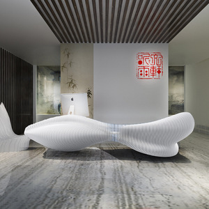 Bureau de réception moderne blanc pour salon de manucure, bureau de réception de réception <span class=keywords><strong>mobile</strong></span> haut de gamme - Product Image 5