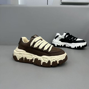 Chaussures de skate tendance pour hommes Printemps 2025 – Nouveau style à semelle épaisse, lacets, anti-odeur, doublure en maille, polyvalentes, sport et décontractées, style « Dad Shoes » - Product Image 4