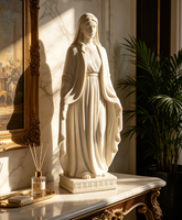 Statue de la Vierge Marie en résine blanche faite à la main, vente en gros d'usine, figurine religieuse catholique pour jardin extérieur
